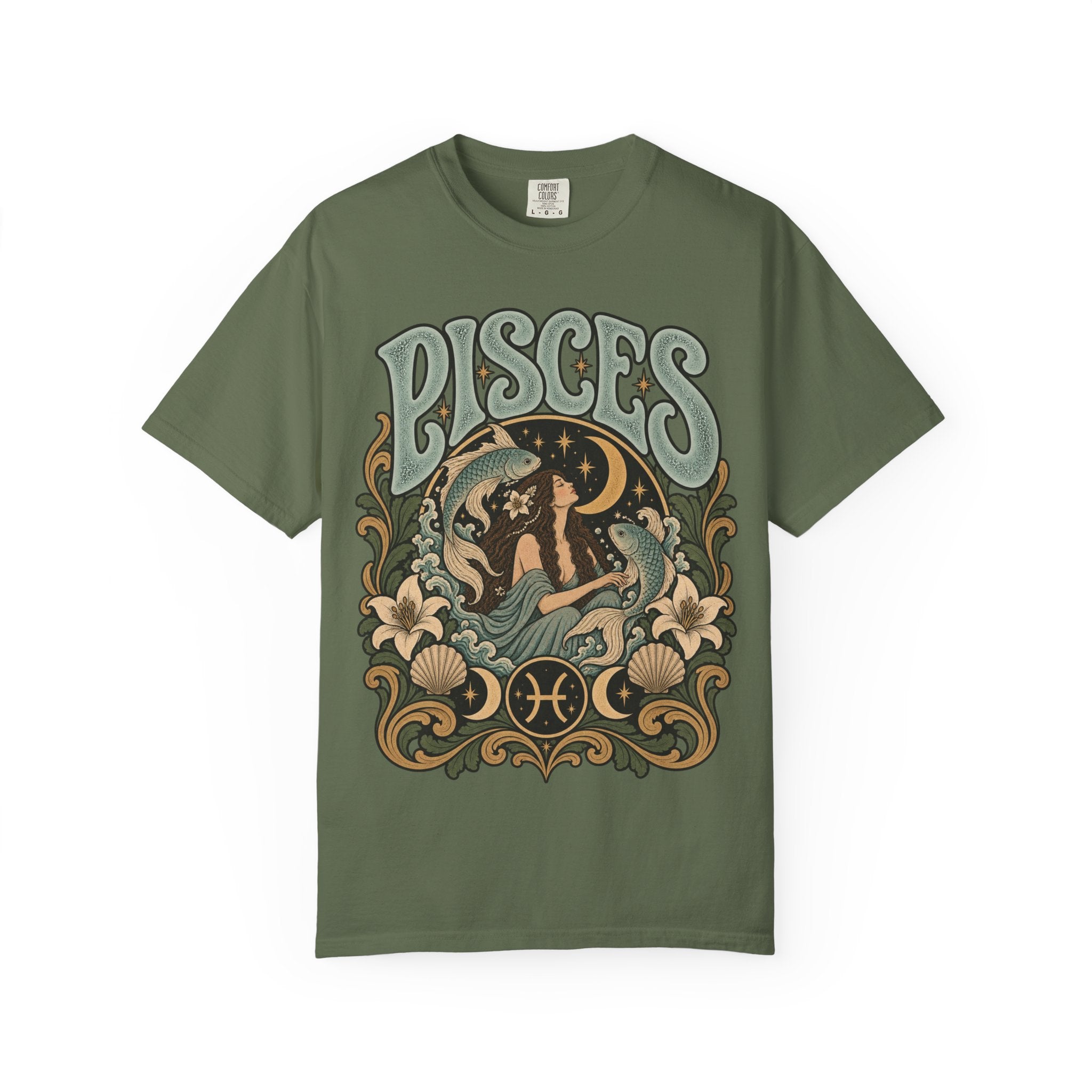 Pisces Zodiac T-Shirt — Retro Astrological Artwork