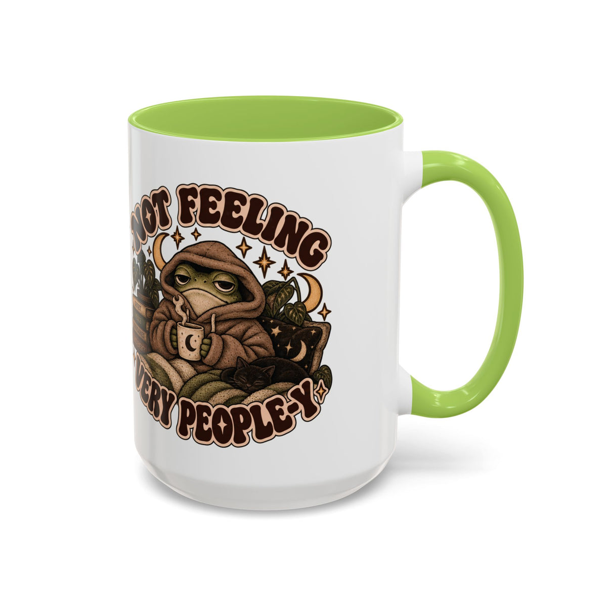 Not Feeling Very Peopley Mug — Cozy Frog Introvert Ceramic Coffee Mug