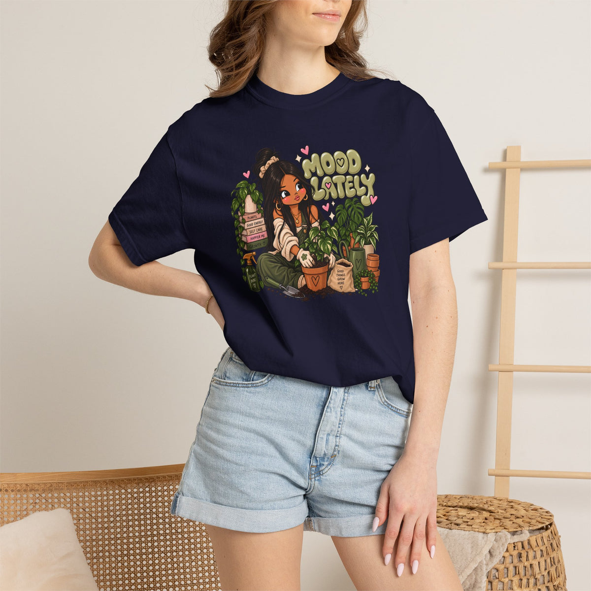 Plant Lady T-Shirt — 'Plant Baby' Cute Girl with Houseplants Graphic Tee