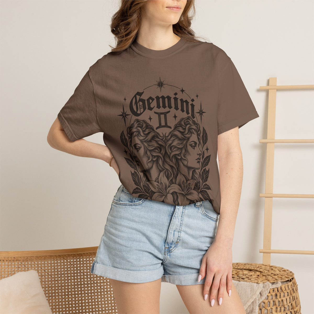 Gemini Zodiac Tee — Twin Faces Astrology T-Shirt