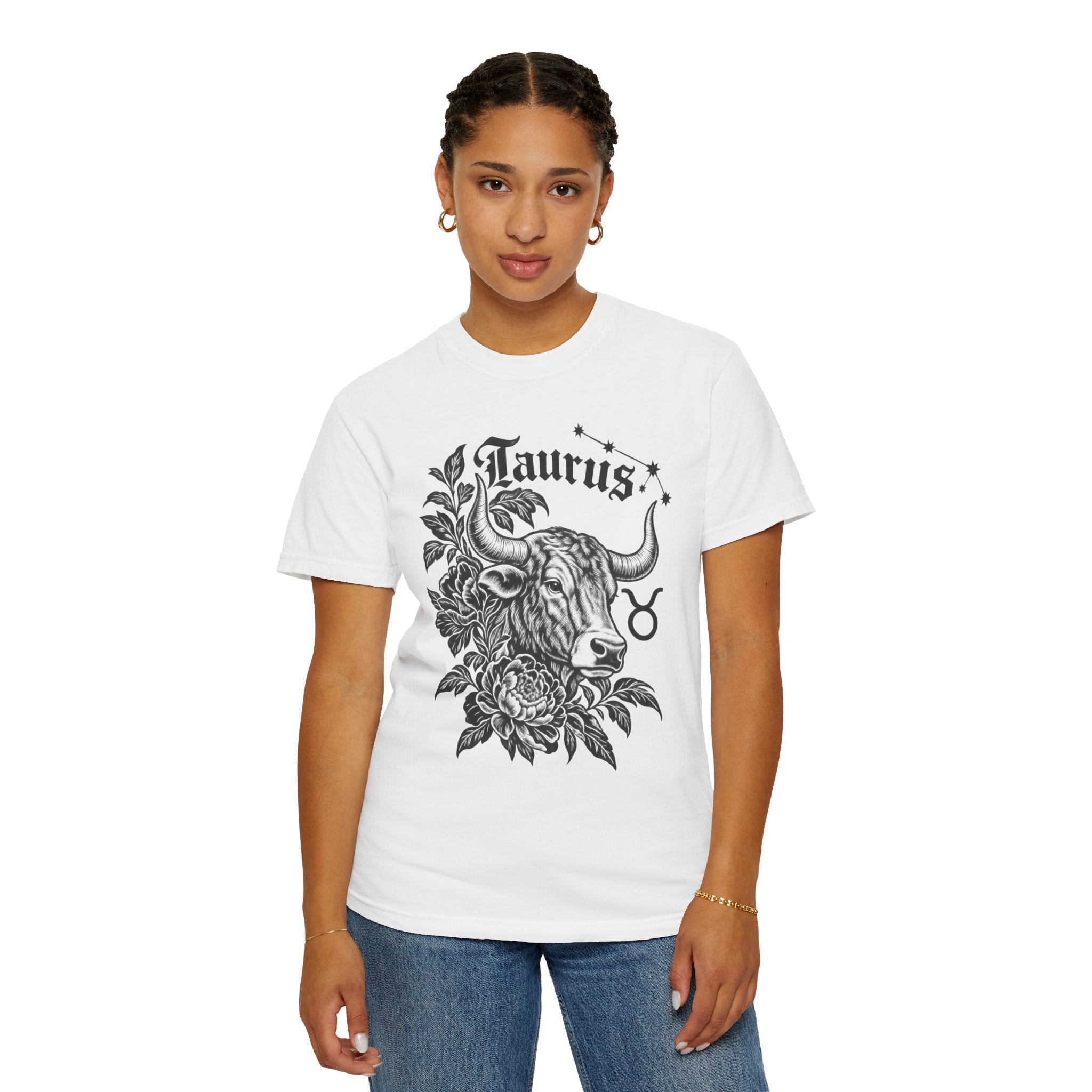 Taurus Zodiac T-Shirt — Floral Bull Astrology Tee