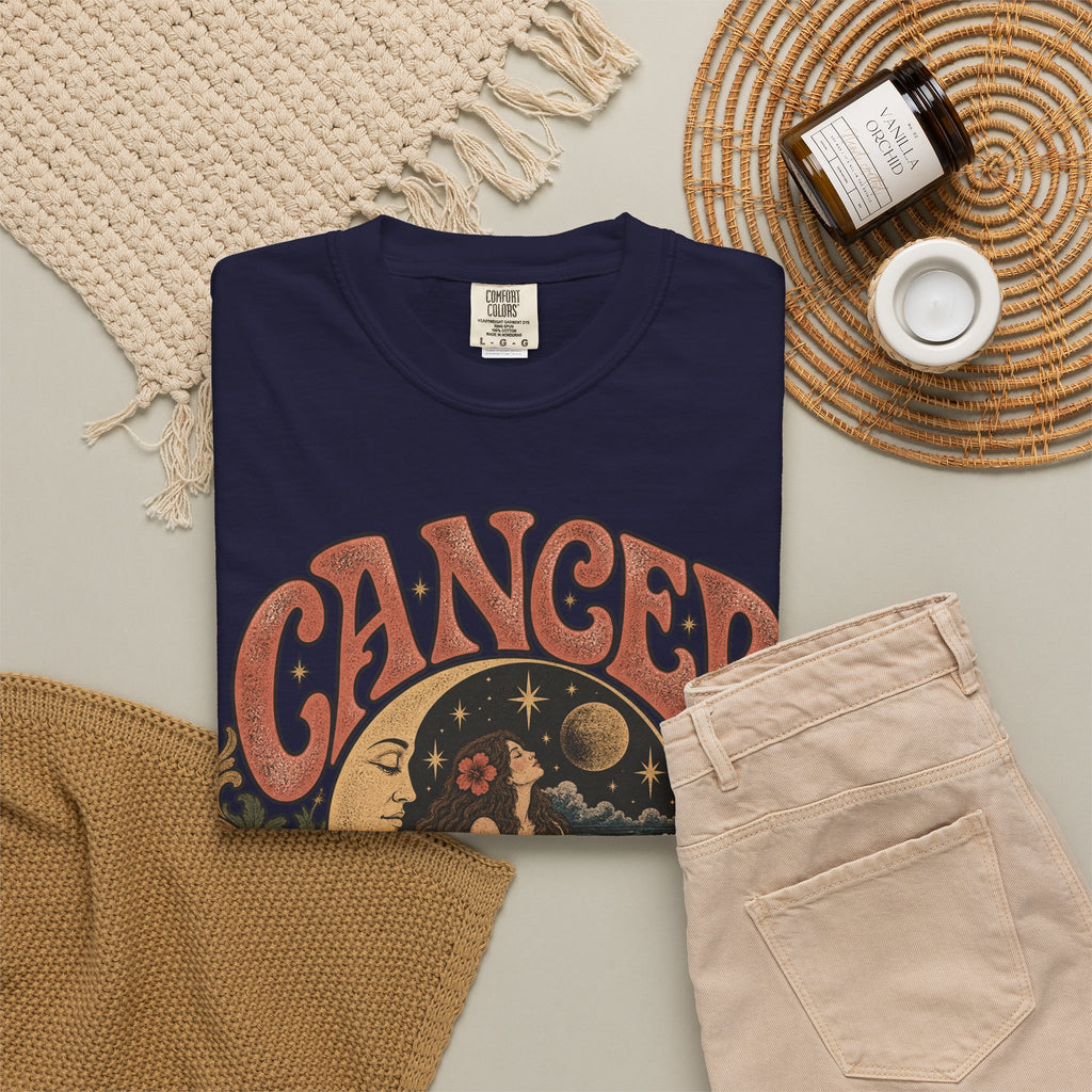 Cancer Zodiac T‑Shirt — Vintage Astrology Tee (Cancer Zodiac Sign)