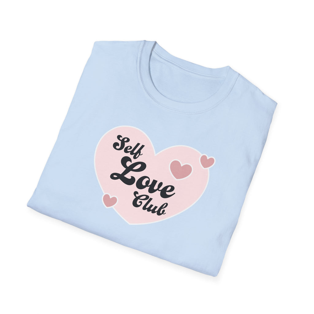 Self Love Club T-Shirt — Pink Heart Graphic Tee for Women & Teens