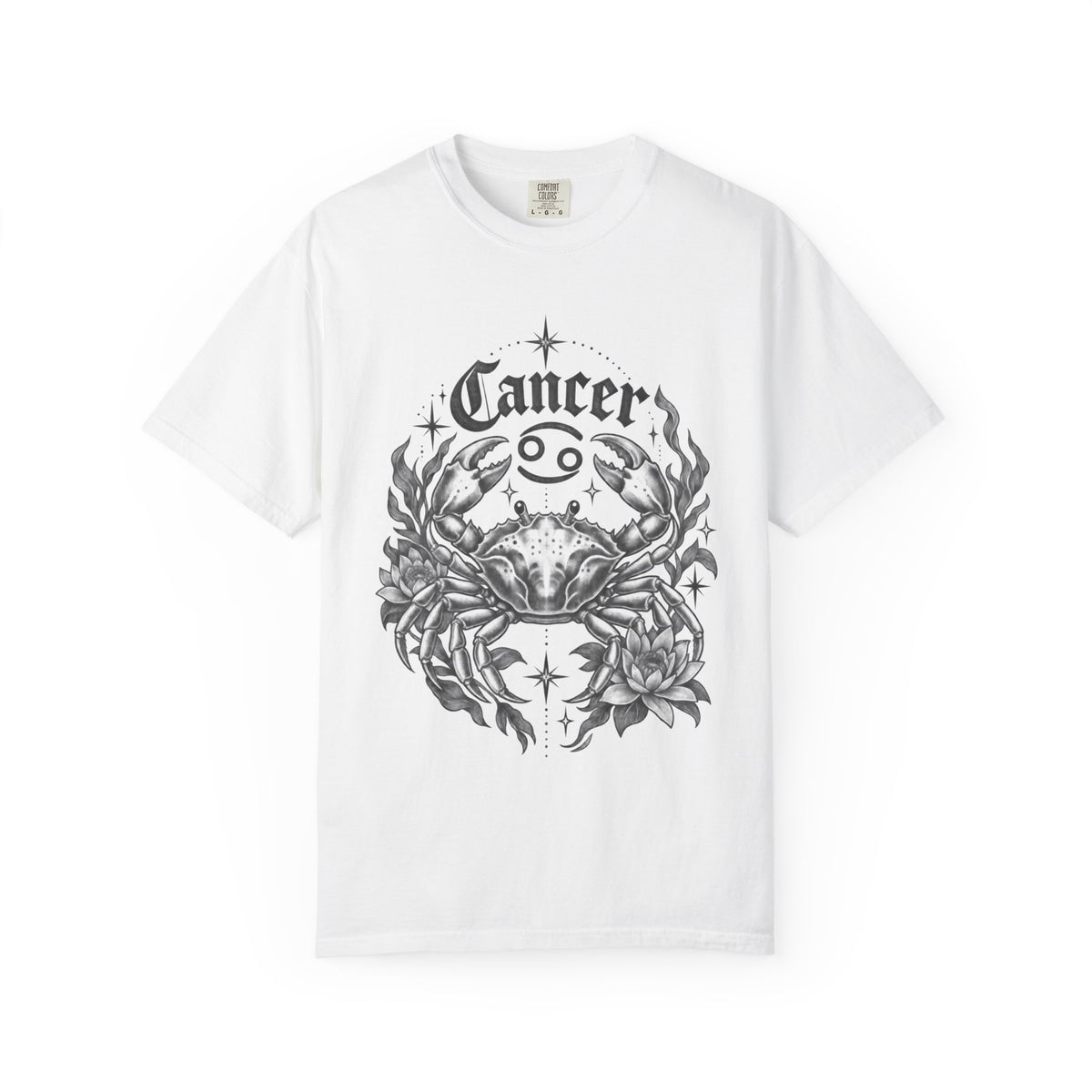 Cancer Floral Crab Zodiac Tee — Astrology Graphic T-Shirt