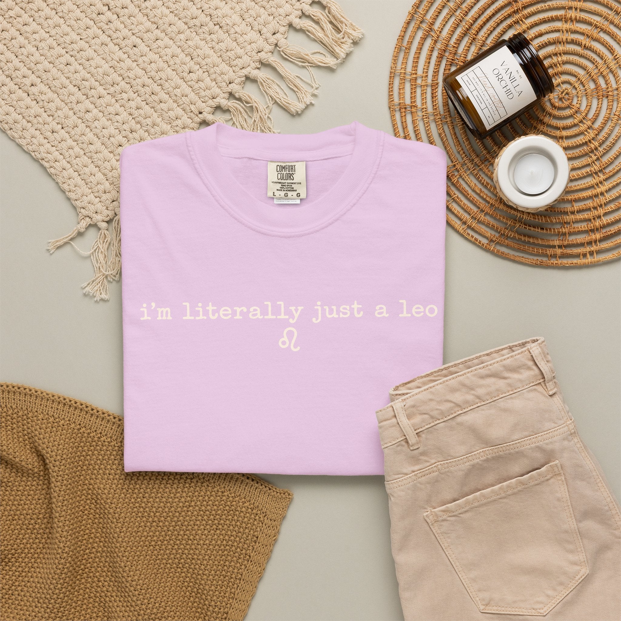 I'm Literally Just a Leo Classic Neutral Garment-Dyed T‑Shirt