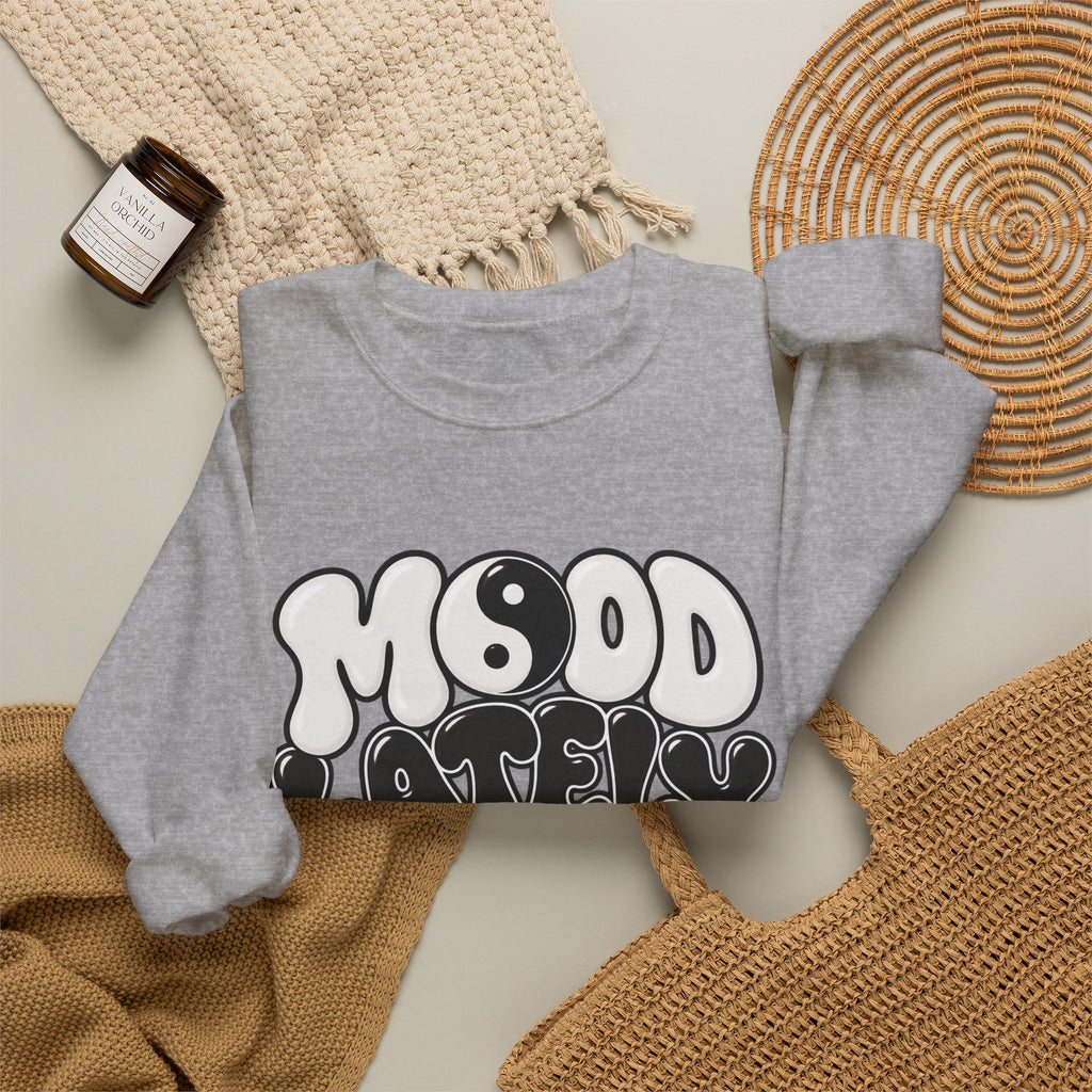 Crewneck Sweatshirt "Mood Lately" Retro Yin Yang Graphic