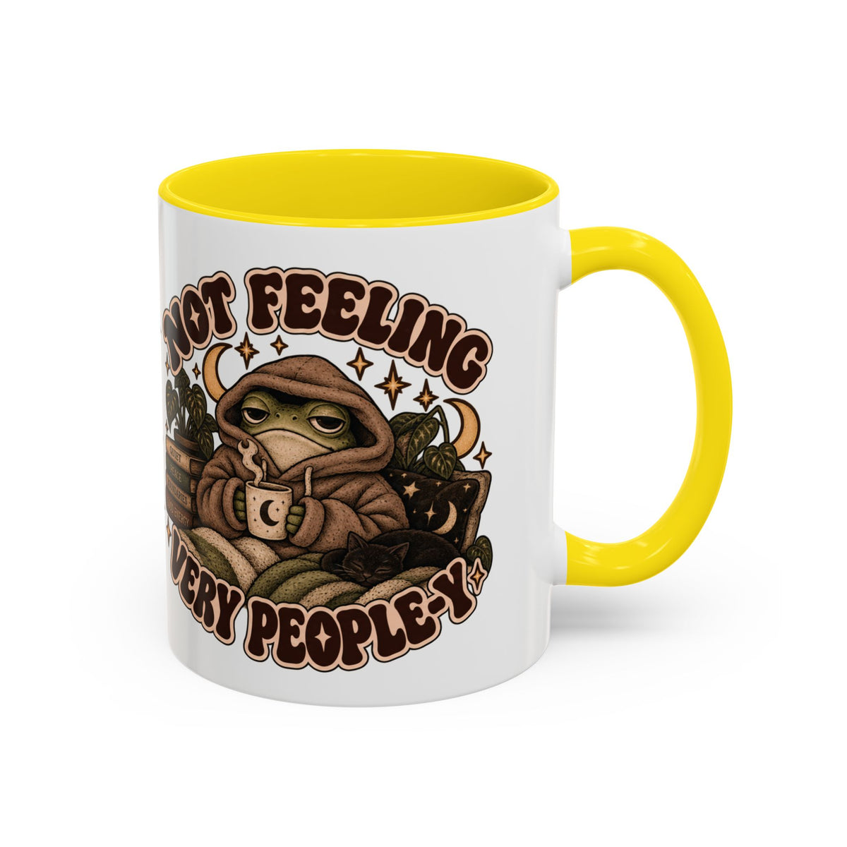 Not Feeling Very Peopley Mug — Cozy Frog Introvert Ceramic Coffee Mug