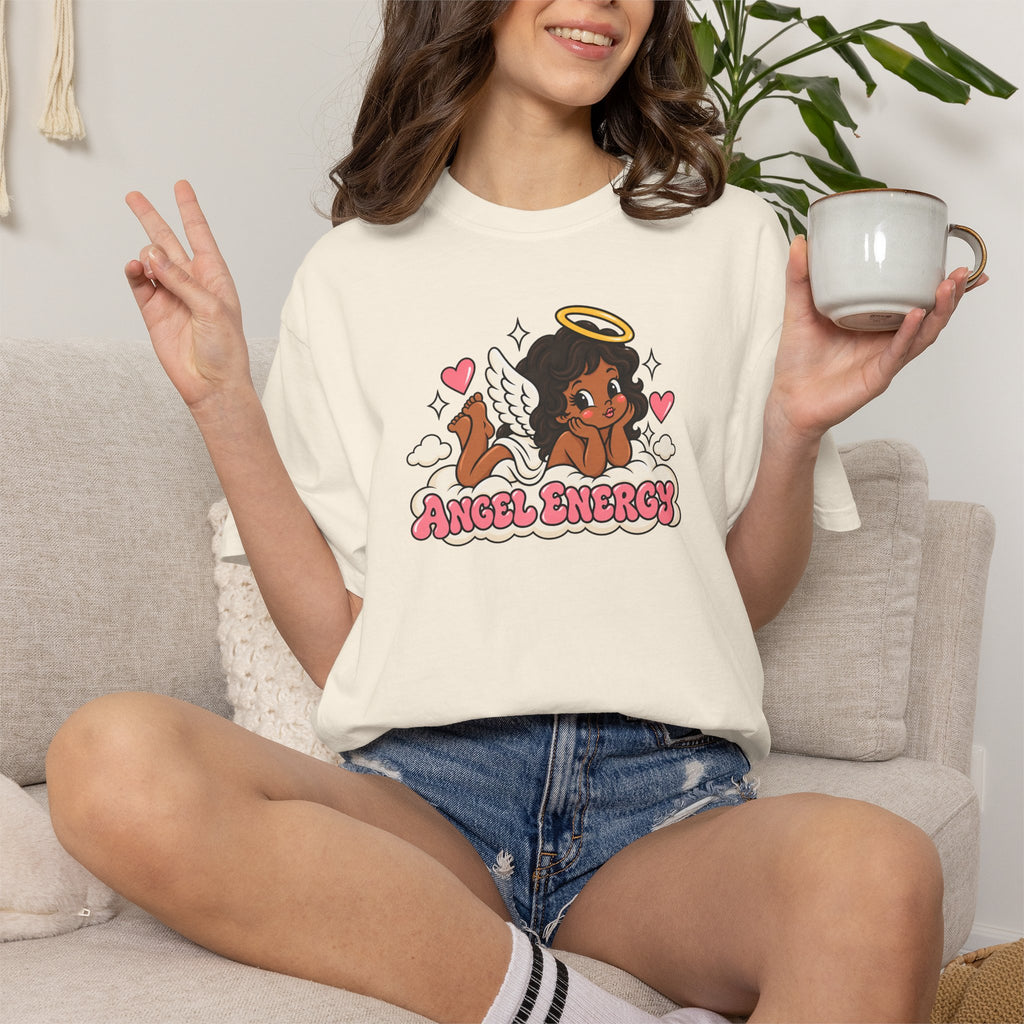 Angel Energy T-Shirt — Cute Retro Angel Graphic Tee