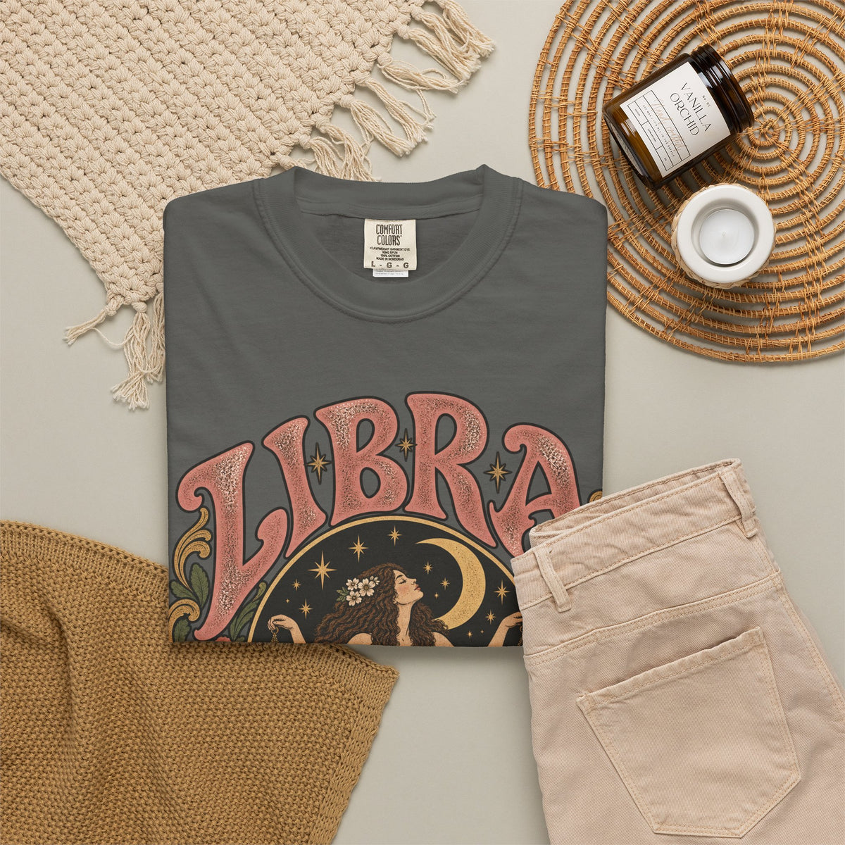 Vintage Libra Zodiac Tee — Retro Celestial Astrology T-Shirt