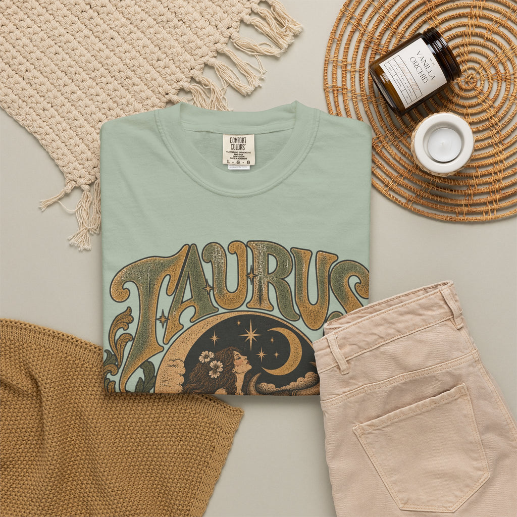 Taurus Zodiac T‑Shirt — Vintage Astrological Bull Graphic