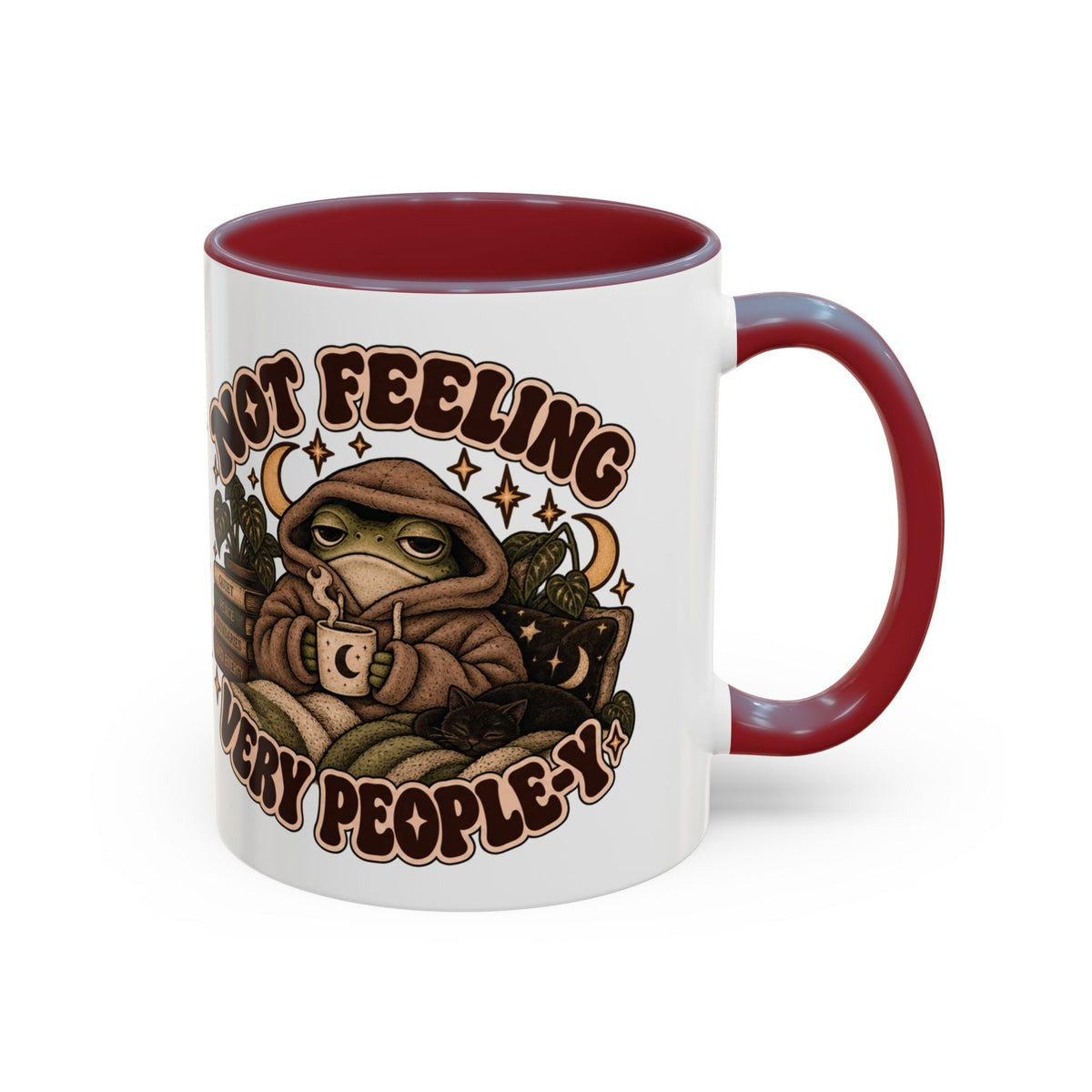 Not Feeling Very Peopley Mug — Cozy Frog Introvert Ceramic Coffee Mug