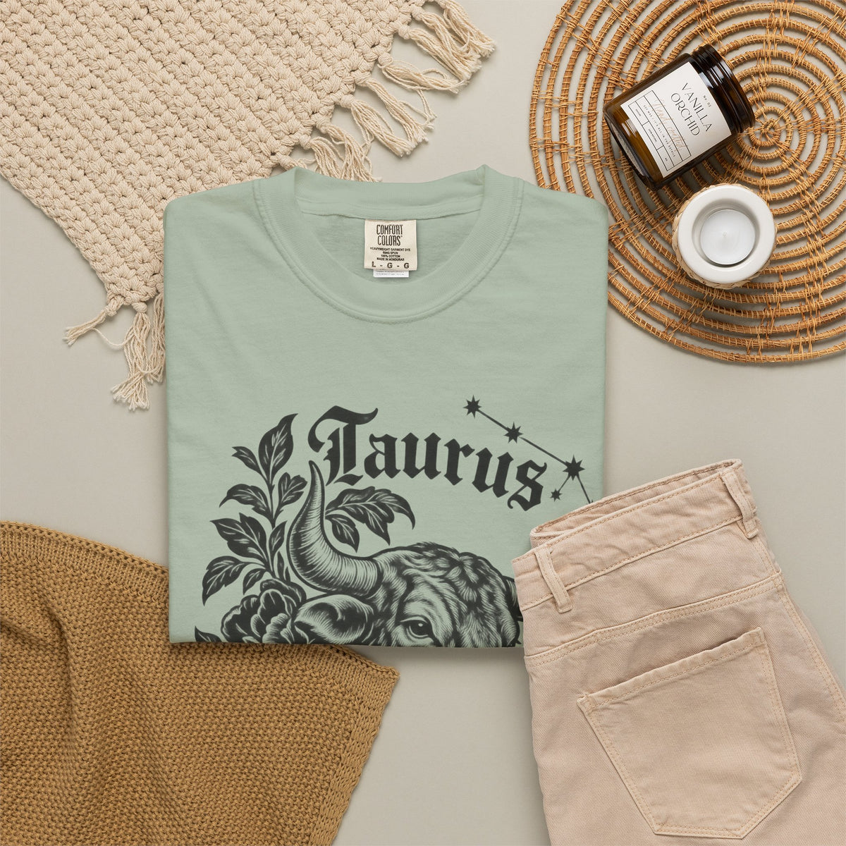 Taurus Zodiac T-Shirt — Floral Bull Astrology Tee
