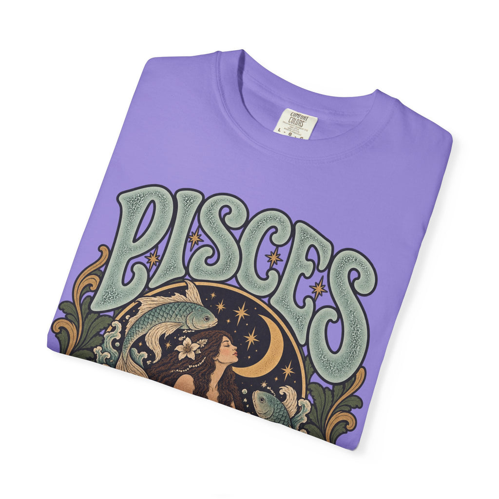 Pisces Zodiac T-Shirt — Retro Astrological Artwork