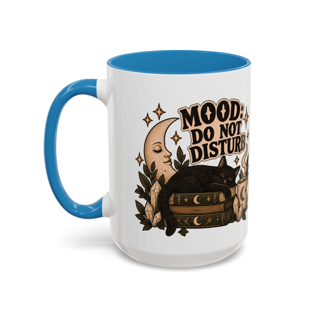 Mood: Do Not Disturb Mug — Sleepy Cat & Moon Ceramic Coffee Mug