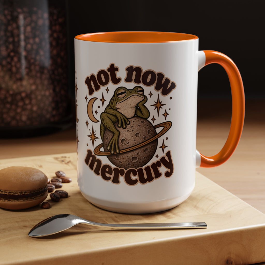 Not Now Mercury Mug — Retro Frog & Planet Ceramic Coffee Mug