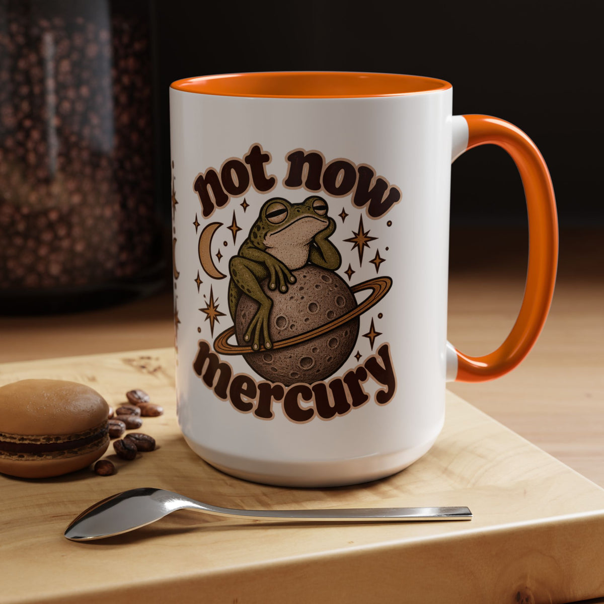 Not Now Mercury Mug — Retro Frog & Planet Ceramic Coffee Mug