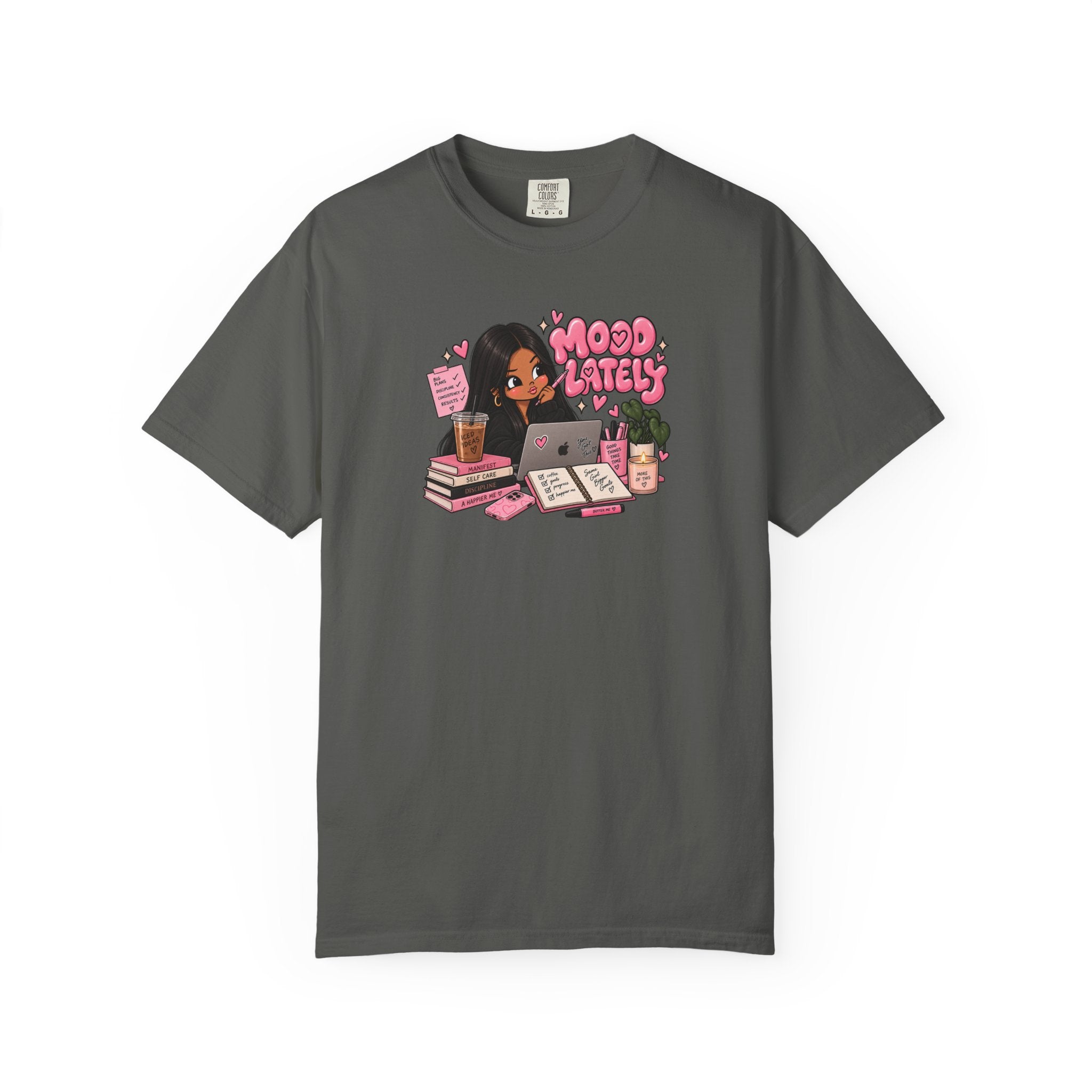 Mood Lately T-Shirt — Cute Study Girl Graphic Tee