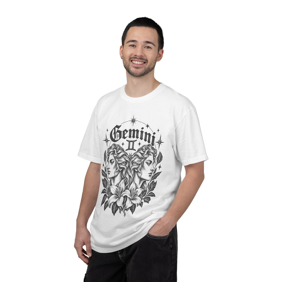 Gemini Zodiac Tee — Twin Faces Astrology T-Shirt