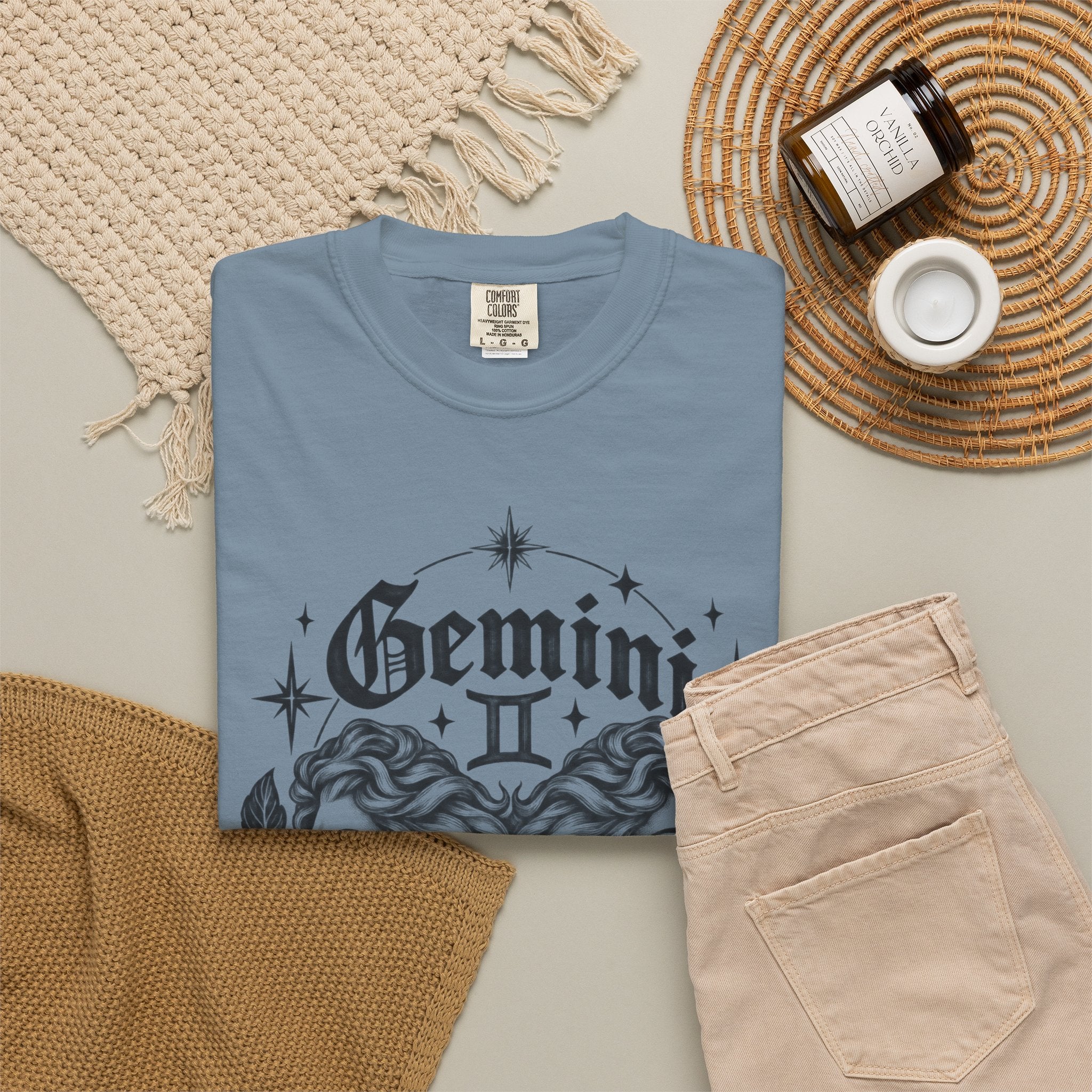 Gemini Zodiac Tee — Twin Faces Astrology T-Shirt