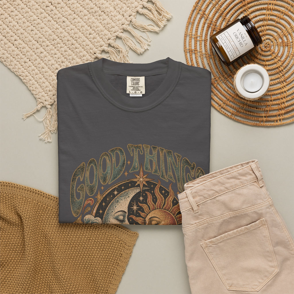 Good Things Take Time Tee — Vintage Sun & Moon Graphic T-Shirt