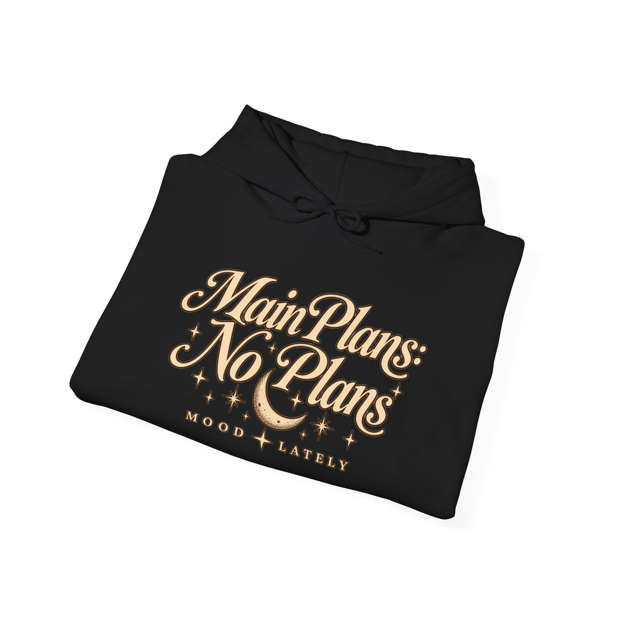 Main Plans No Plans Hoodie — Cozy Retro Graphic Pullover