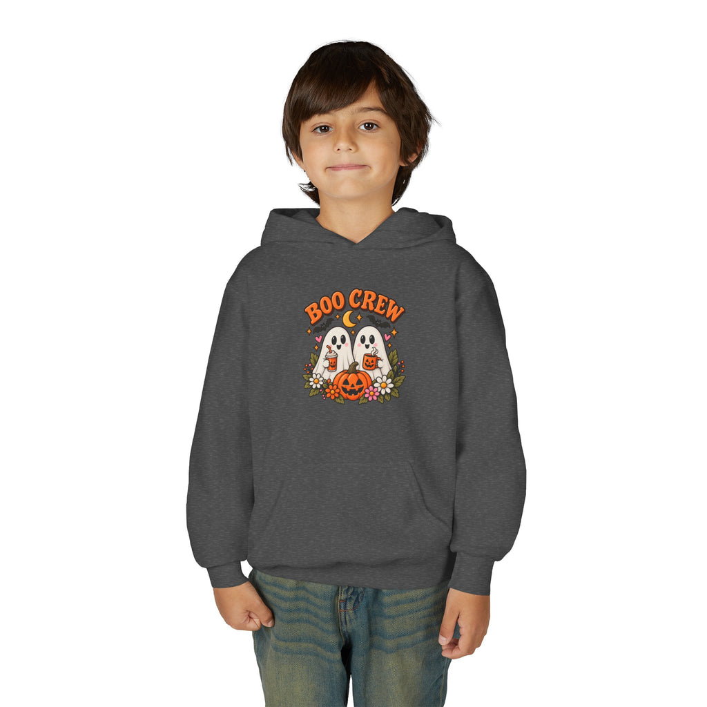 Youth 'Boo Crew' Halloween Hoodie — Cute Ghosts & Pumpkin Kids Sweatshirt