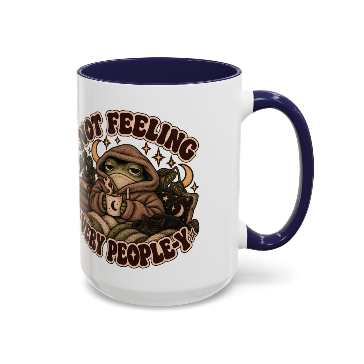 Not Feeling Very Peopley Mug — Cozy Frog Introvert Ceramic Coffee Mug