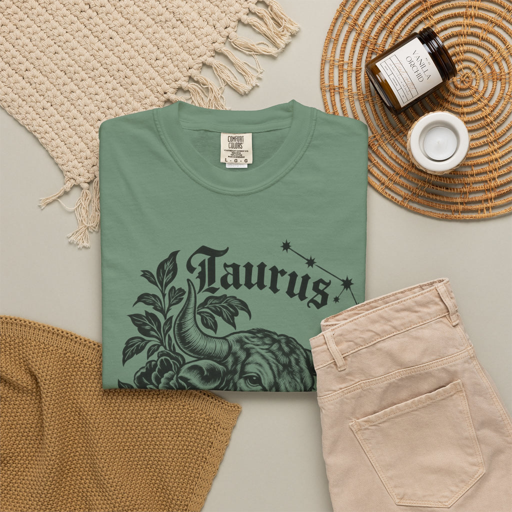 Taurus Zodiac T-Shirt — Floral Bull Astrology Tee