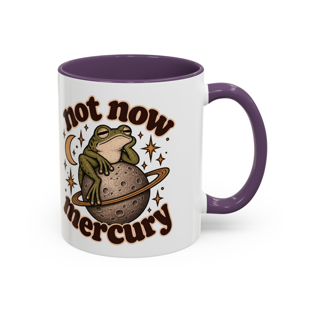 Not Now Mercury Mug — Retro Frog & Planet Ceramic Coffee Mug