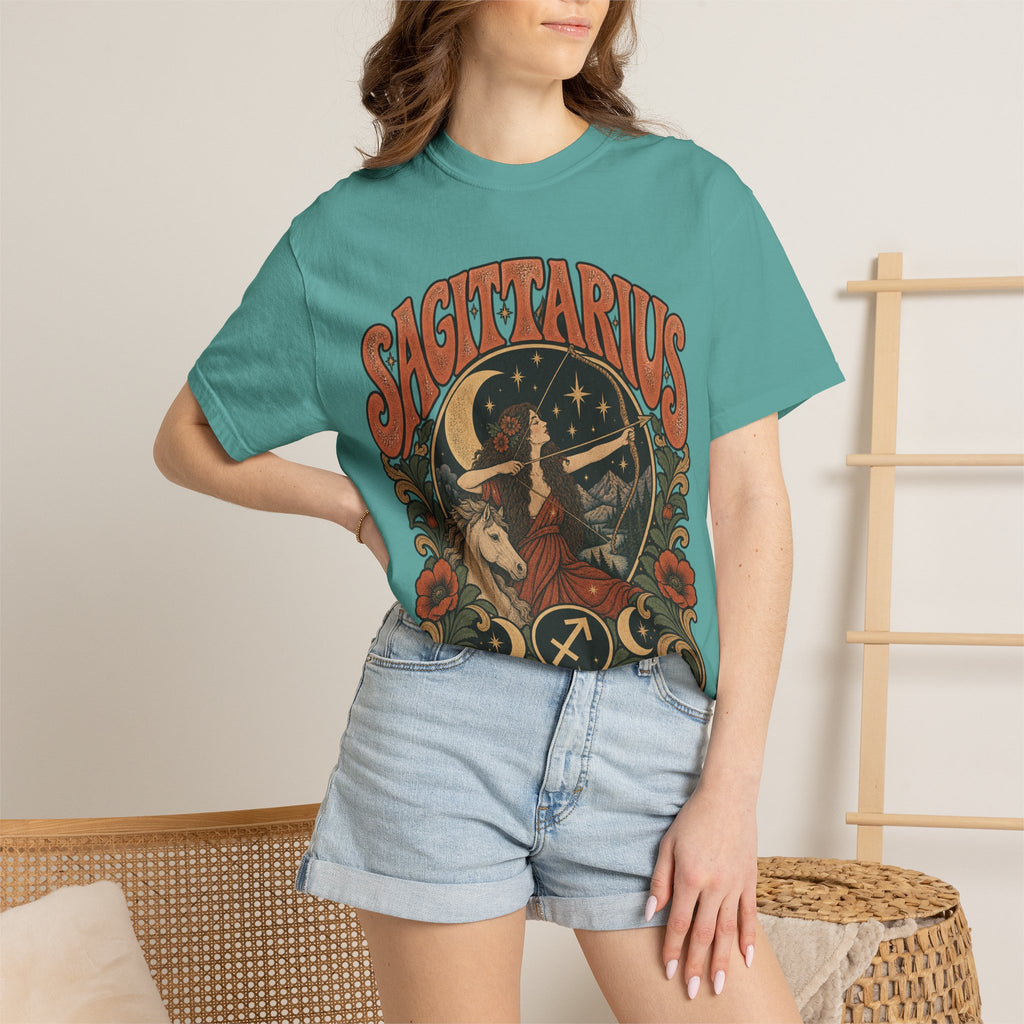Sagittarius Zodiac T-Shirt — Retro Astrology Archer Design