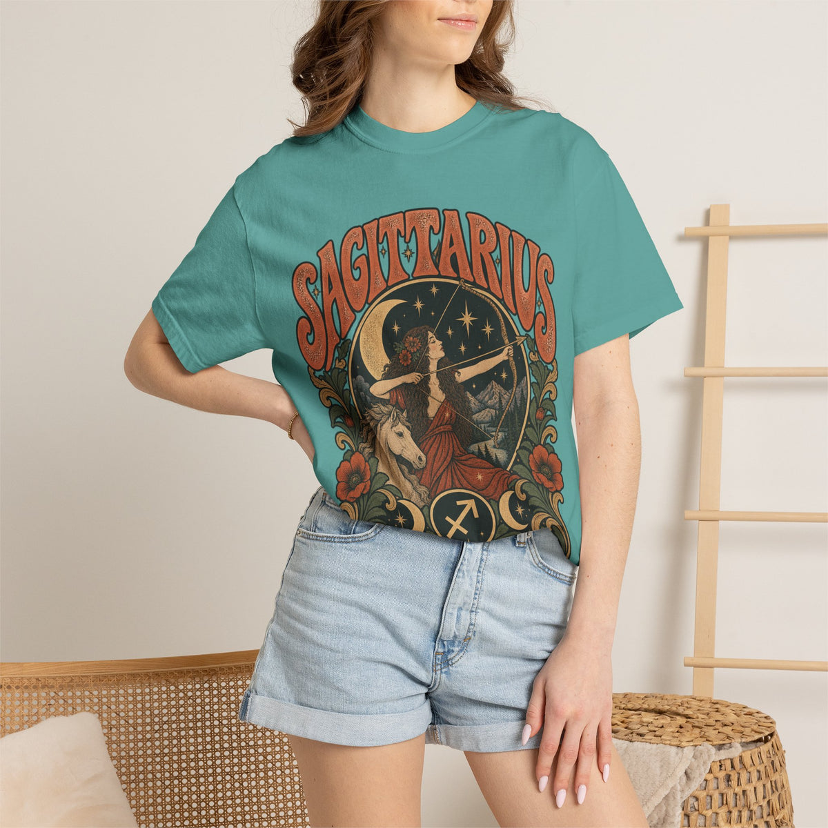 Sagittarius Zodiac T-Shirt — Retro Astrology Archer Design