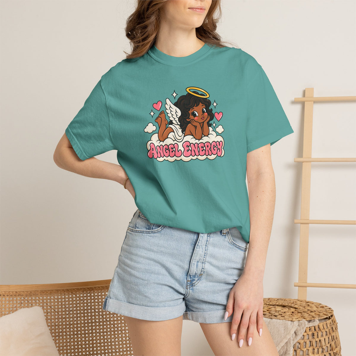 Angel Energy T-Shirt — Cute Retro Angel Graphic Tee