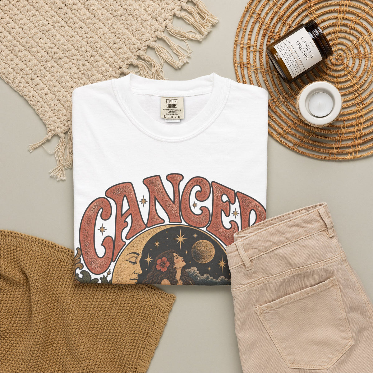 Cancer Zodiac T‑Shirt — Vintage Astrology Tee (Cancer Zodiac Sign)