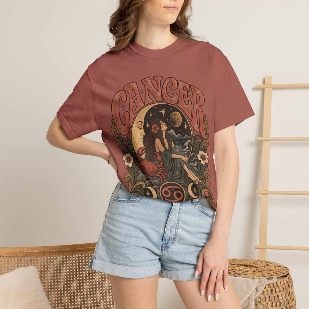 Cancer Zodiac T‑Shirt — Vintage Astrology Tee (Cancer Zodiac Sign)