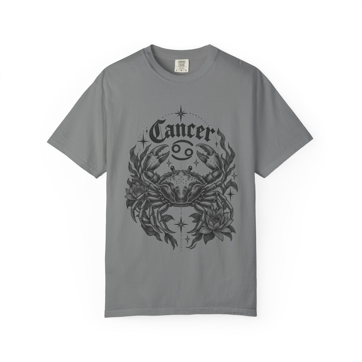 Cancer Floral Crab Zodiac Tee — Astrology Graphic T-Shirt