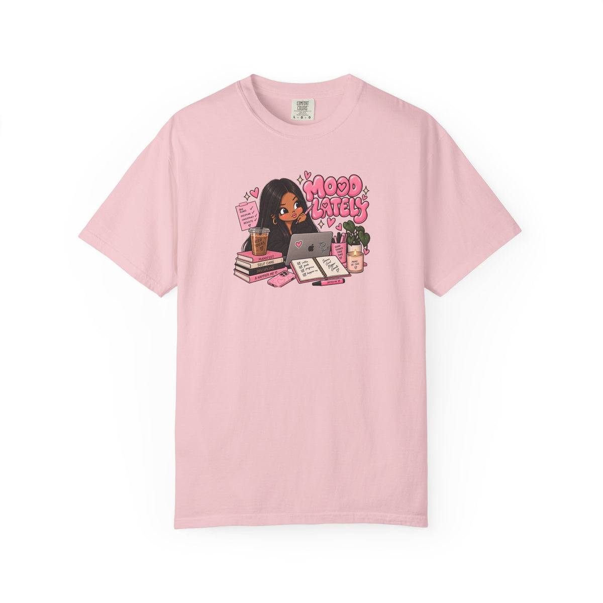 Mood Lately T-Shirt — Cute Study Girl Graphic Tee