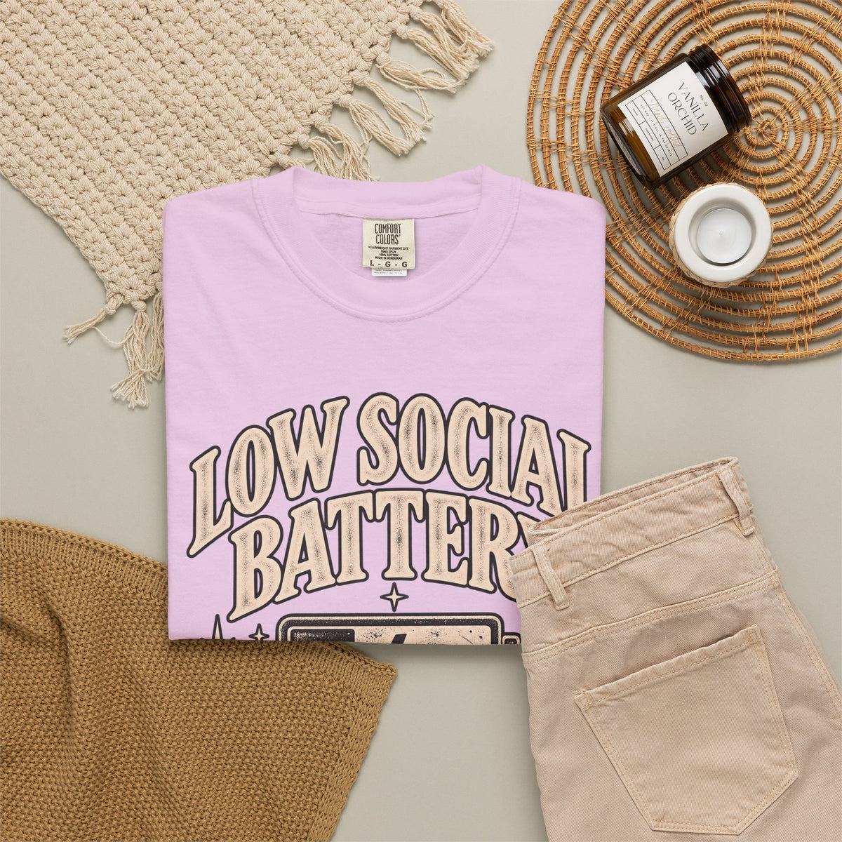 Low Social Battery Tee — Funny Introvert Graphic T-Shirt
