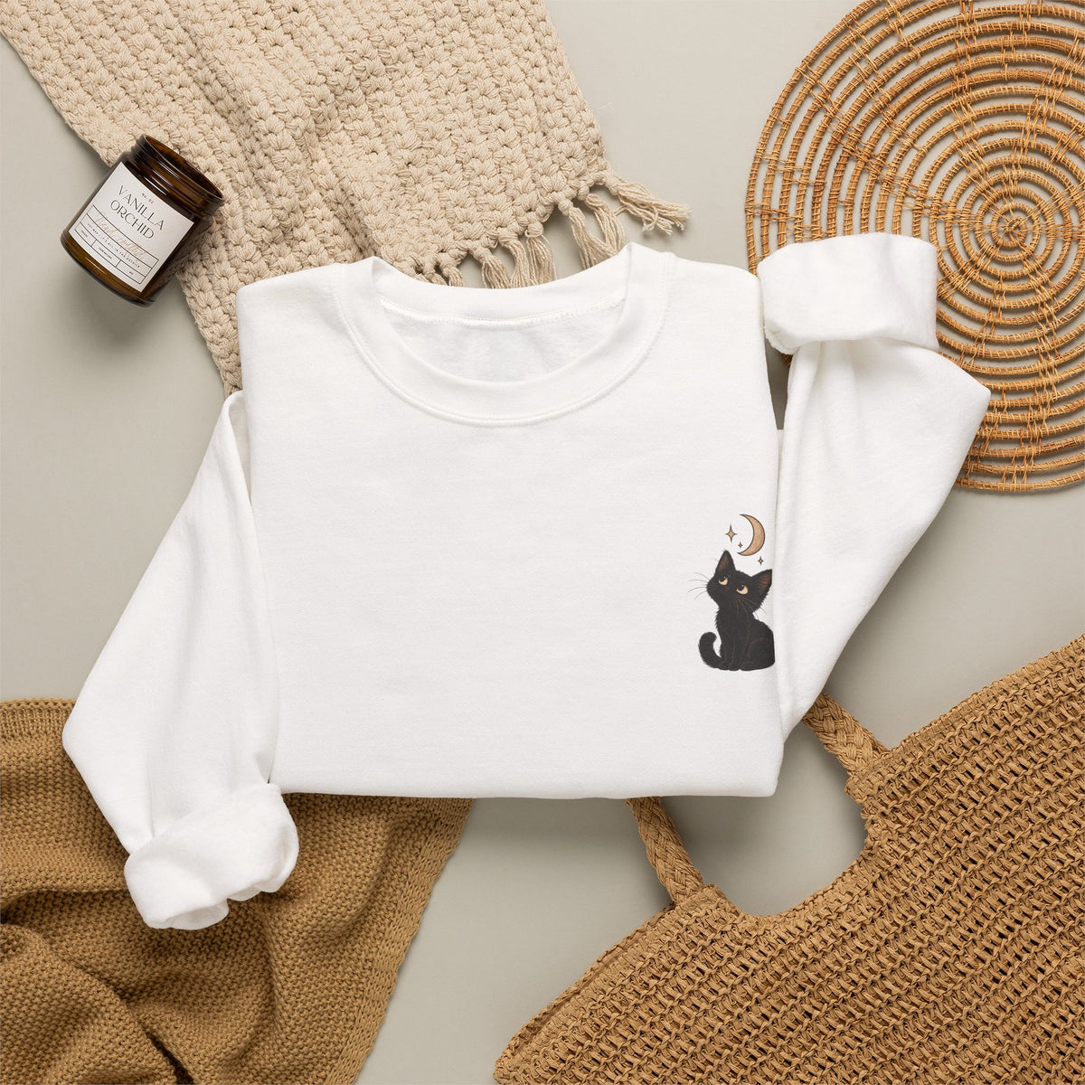 Cat Moon Gaze Sweatshirt
