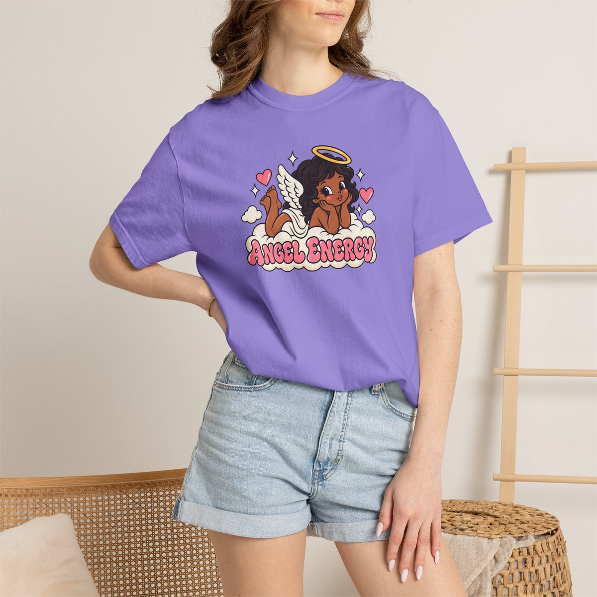 Angel Energy T-Shirt — Cute Retro Angel Graphic Tee