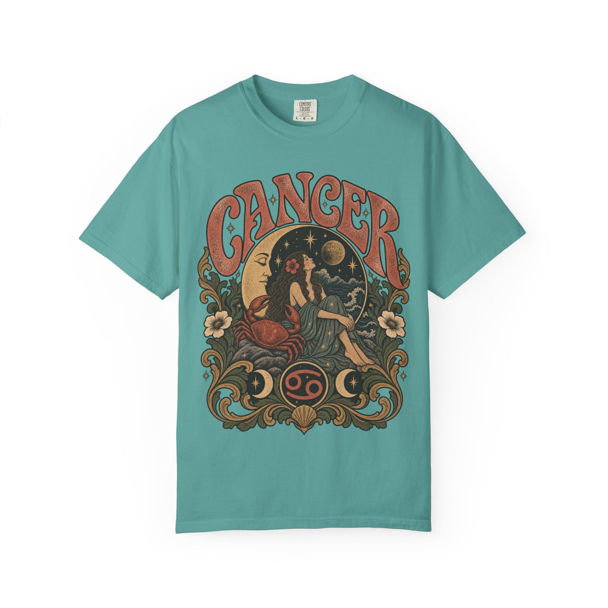 Cancer Zodiac T‑Shirt — Vintage Astrology Tee (Cancer Zodiac Sign)