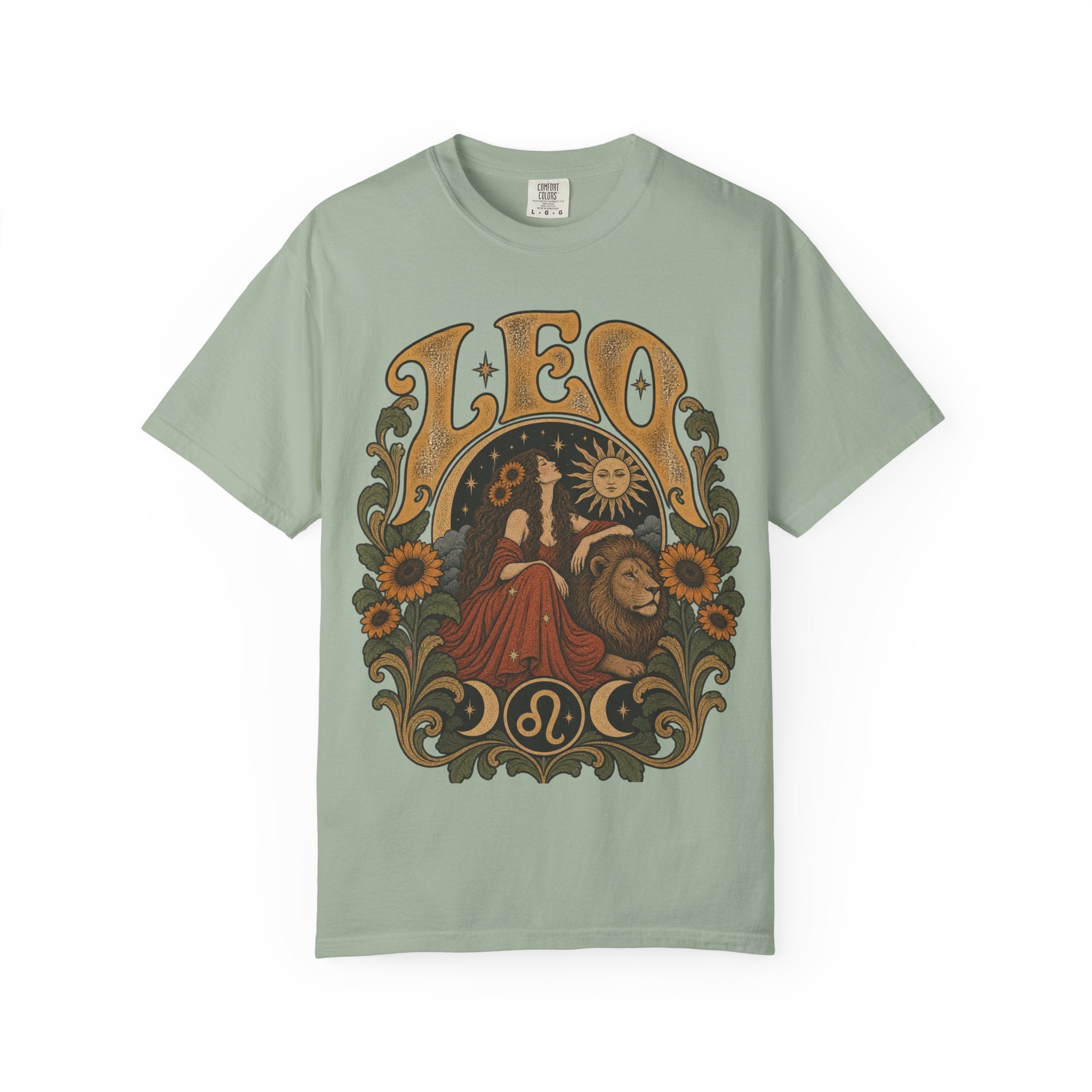 Leo Zodiac T-Shirt — Vintage Astrology Lion Graphic