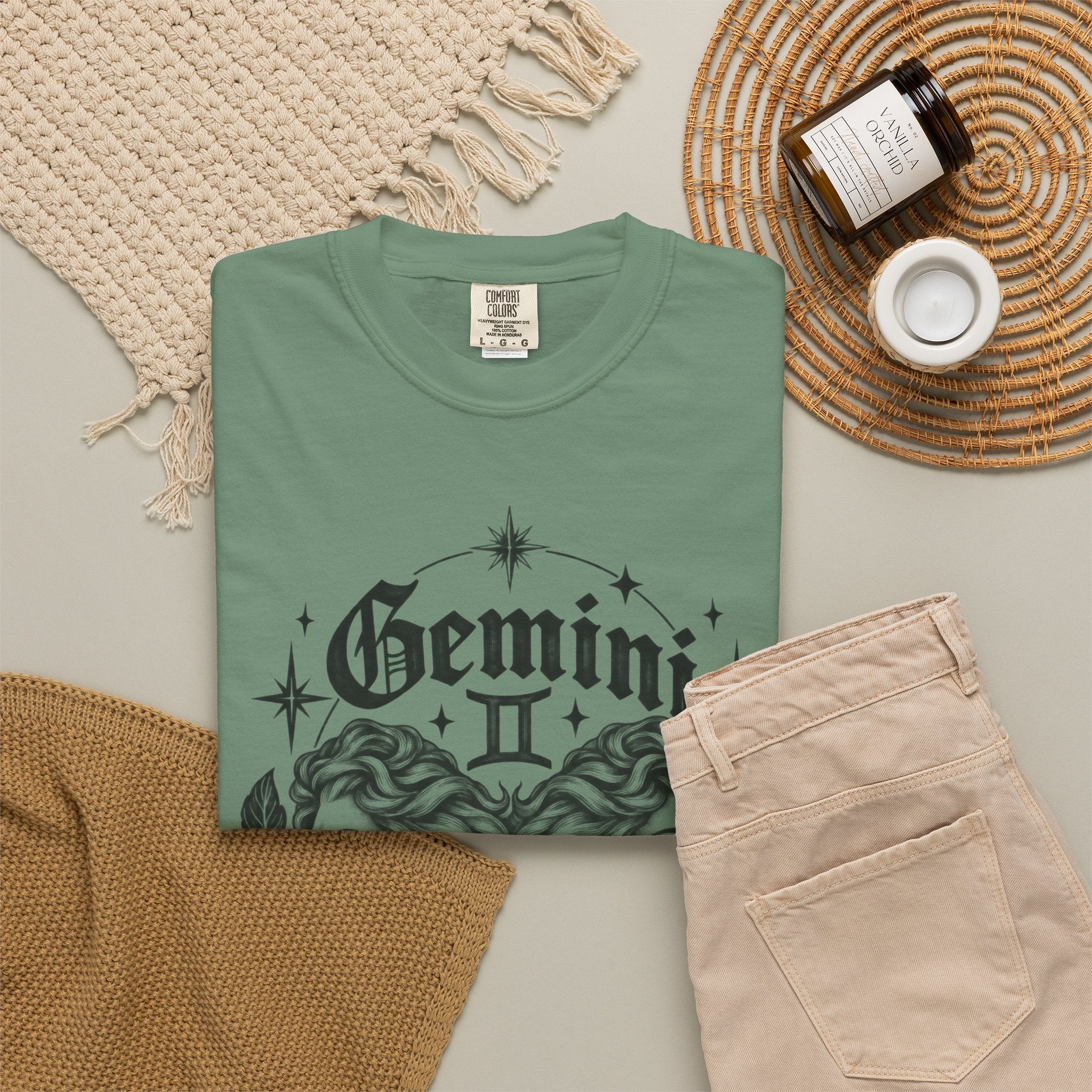 Gemini Zodiac Tee — Twin Faces Astrology T-Shirt