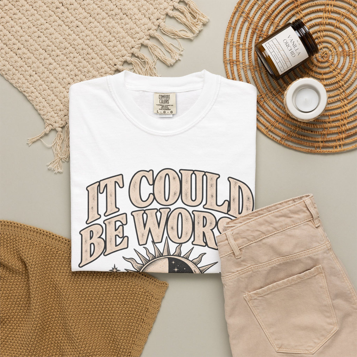 It Could Be Worse Tee — Vintage Sun & Moon Graphic T-Shirt