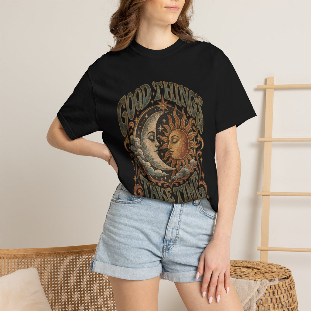 Good Things Take Time Tee — Vintage Sun & Moon Graphic T-Shirt