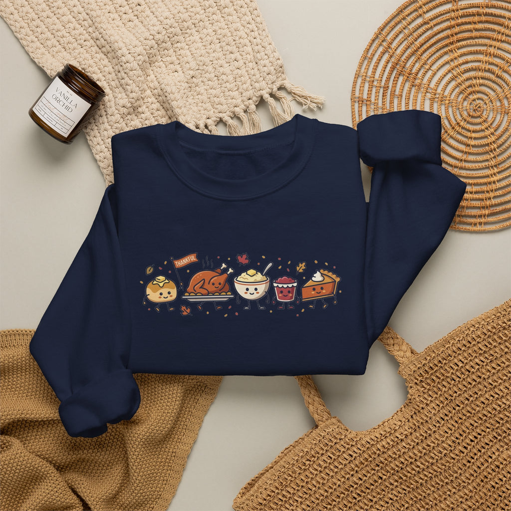 Cute Thanksgiving Food Icons Sweatshirt | Fall Harvest Friendsgiving