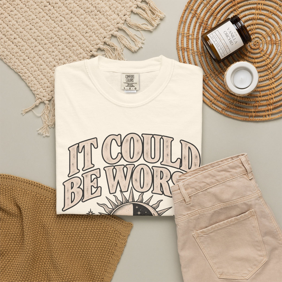 It Could Be Worse Tee — Vintage Sun & Moon Graphic T-Shirt