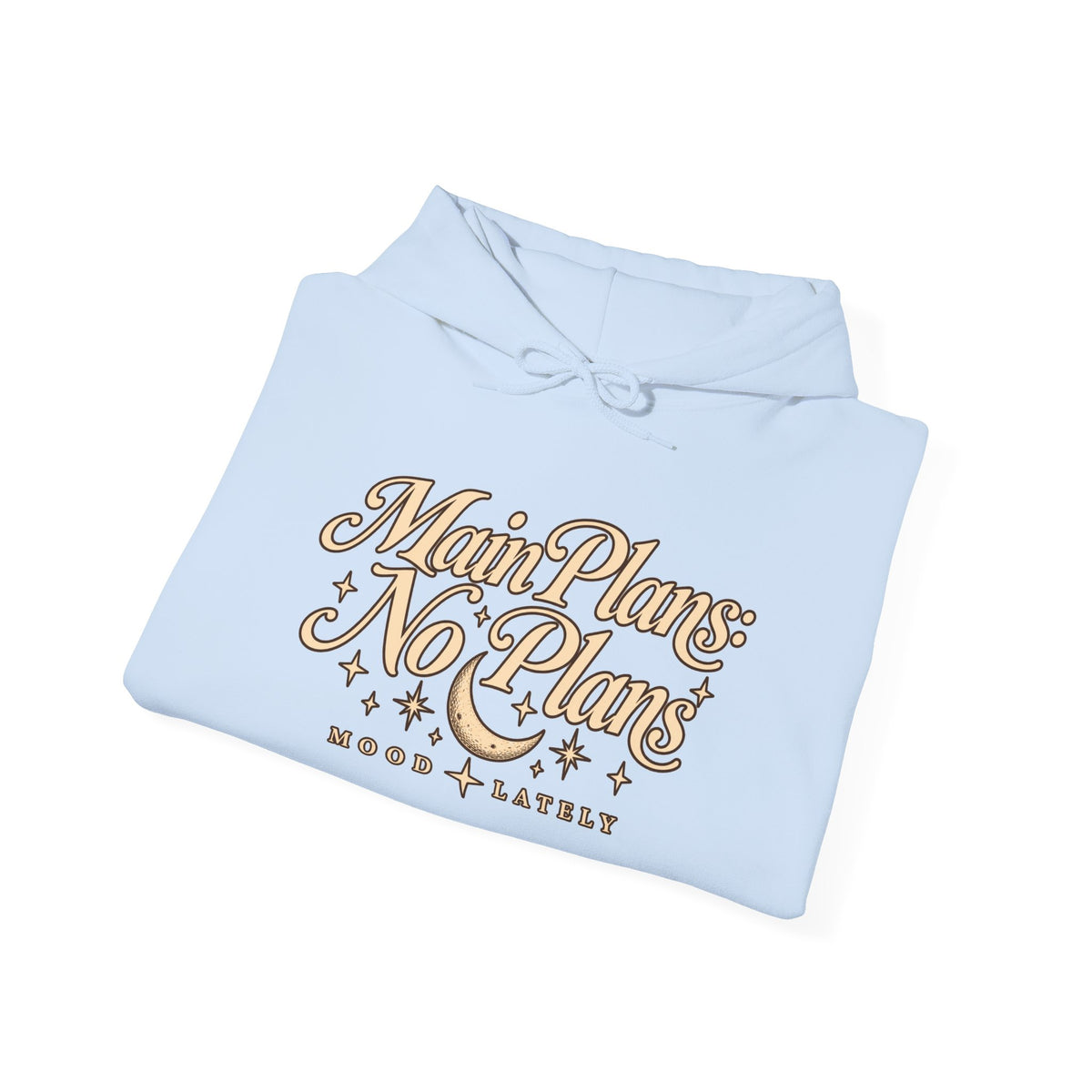 Main Plans No Plans Hoodie — Cozy Retro Graphic Pullover