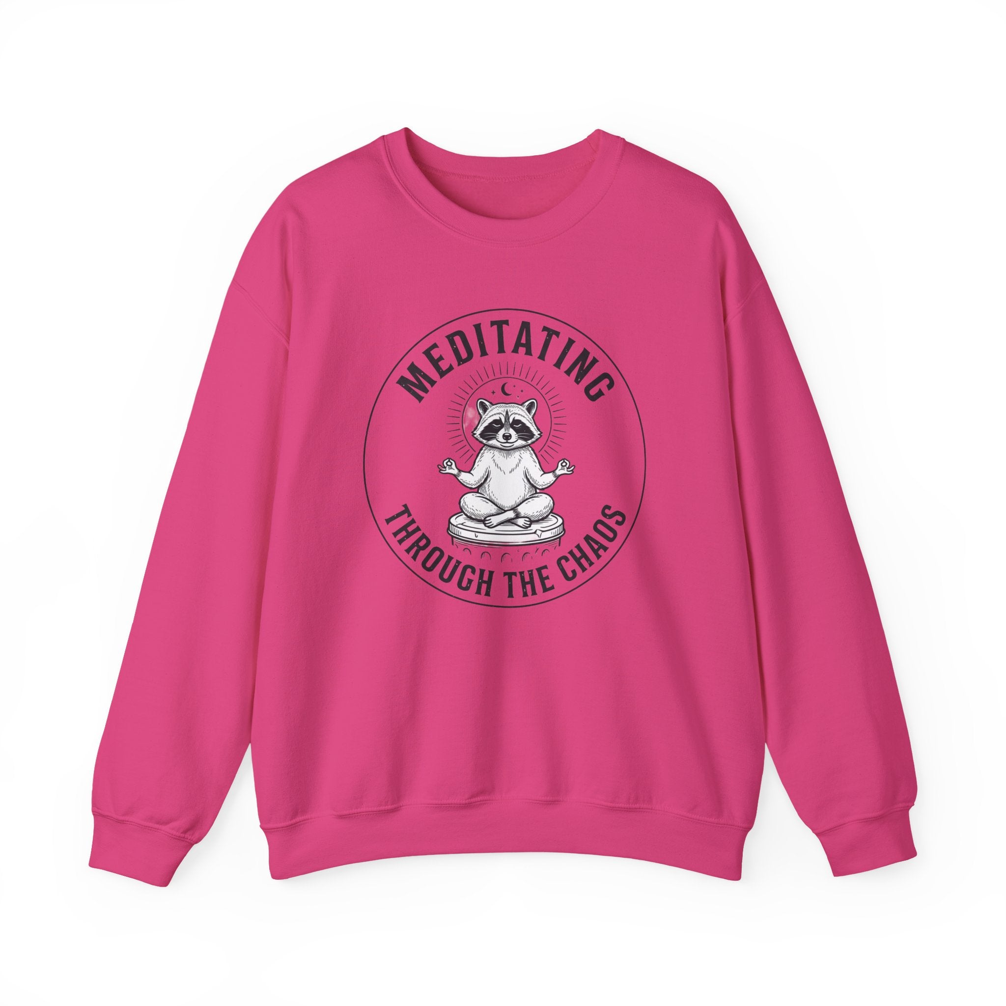 Meditating Raccoon Sweatshirt | Feral Raccoon Aesthetic, Celestial Wilderness