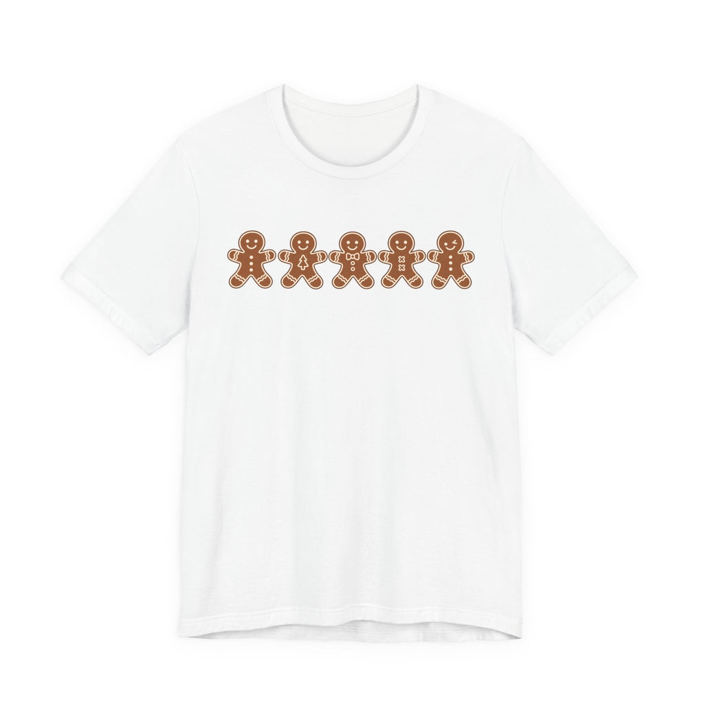 Gingerbread Friends T-Shirt — Cute Row of Gingerbread Men Holiday Tee