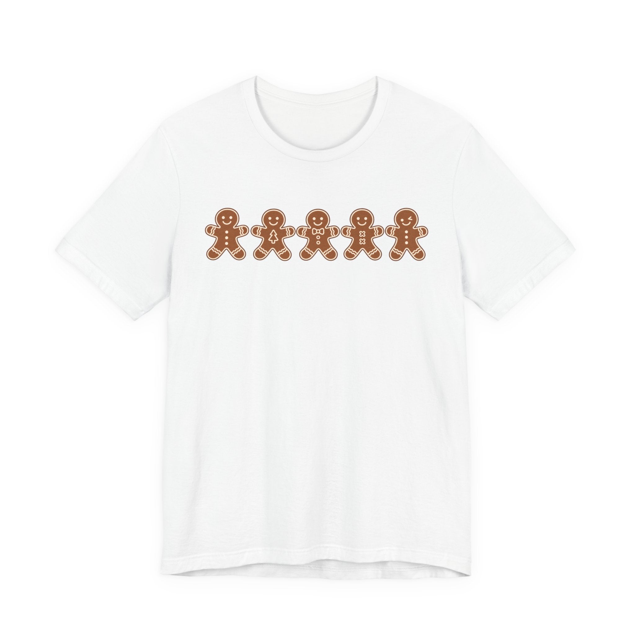 Gingerbread Friends T-Shirt — Cute Row of Gingerbread Men Holiday Tee